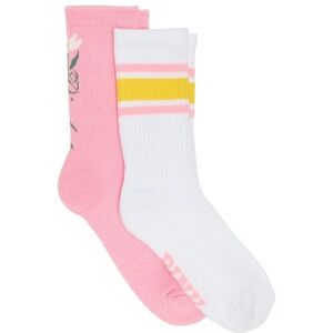 🔥VS Pink 2 pair logo crew socks NWT